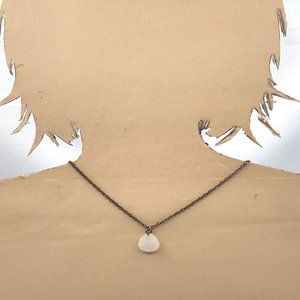 Faceted Teardrop Moon Quartz Pendant 30"